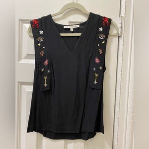 & Other Stories Beaded Black Top